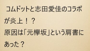 コムドットと志田愛佳がコラボも元欅坂という文字を入れるなの声続出！なぜ？